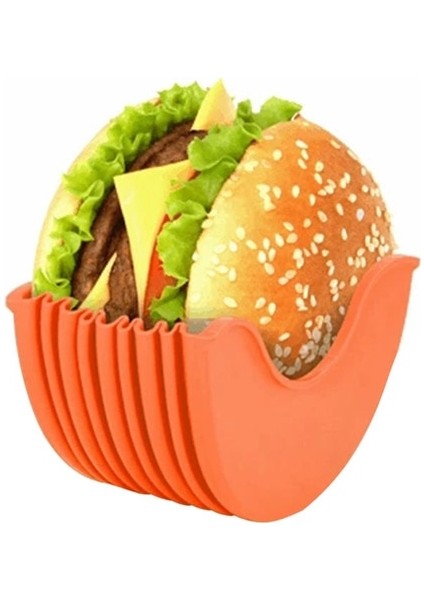 Turuncu Silikon Burger Tutucular Yeniden Kullanılabilir Sandviç Tutucu Kutusu Sığır Presi Patty Kalıp Hamburger Topuzu Kabuk Mutfak Aracı Bpa Içermeyen Bulaşık Makinesi (Yurt Dışından)