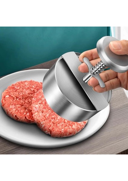 11.4cm 304 Paslanmaz Çelik Hamburger Et Presi Burger Patty Maker Kalıp Manuel Kek Sığır Eti Domuz Pirinç Pres Yapımı Kalıpları Izgara Et Aracı (Yurt Dışından) fırsatları