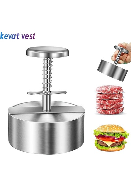 Çap 140MM Paslanmaz Çelik Hamburger Presi Yapışmaz Hamburger Eti Sığır Izgara Burger Presi Patty Maker Kalıp Mutfak Et Araçları (Yurt Dışından) fiyatları