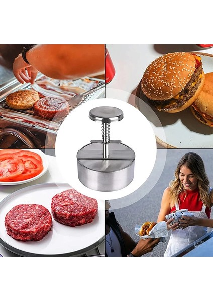 Çap 140MM Paslanmaz Çelik Hamburger Presi Yapışmaz Hamburger Eti Sığır Izgara Burger Presi Patty Maker Kalıp Mutfak Et Araçları (Yurt Dışından) indirimleri