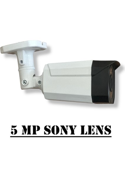 1 Kameralı Set - Insan Yüz ve Hareket Algılayan 1080P 5mp Sony Lens Güvenlik Kamerası Seti 7808