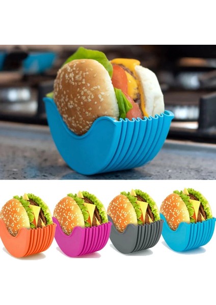 Mavi Silikon Burger Tutucular Yeniden Kullanılabilir Sandviç Tutucu Kutusu Sığır Presi Patty Kalıp Hamburger Topuzu Kabuk Mutfak Aracı Bpa Içermeyen Bulaşık Makinesi (Yurt Dışından)