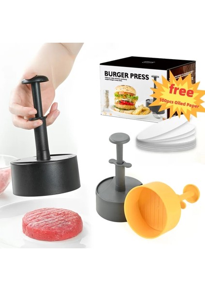 Siyah Yaratıcı Abs Plastik Yuvarlak Hamburger Patty Presi Ev Mutfak Presi Et Presi Mutfak Aletleri (100 Adet Yağlı Kağıt Gönder) (Yurt Dışından) fiyatları