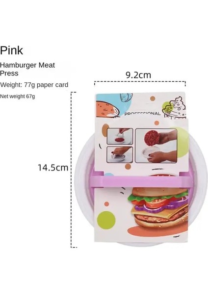 Pembe 1 Pc Hamburger Eti Basın Makinesi Yuvarlak Şekil Yapışmaz Sığır Izgara Burger Presi Patty Maker Kalıp Mutfak Aletleri (Yurt Dışından)