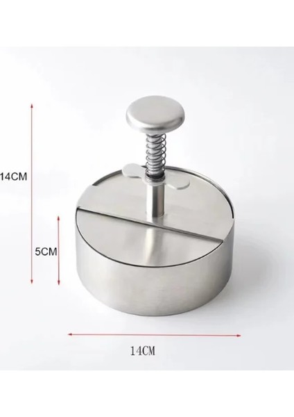140 mm Hamburg Presi 304 Paslanmaz Çelik Hamburger Köftesi Makinesi Domuz Eti Sığır Eti Hamburger Manuel Pres Kalıp Izgara Barbekü Aracı Mutfak Kalıp (Yurt Dışından)