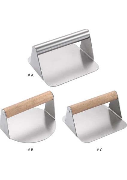 Yuvarlak Ahşap Saplı Parçalanmış Burger Presleri Yapışmaz Hamburger Presleri Düz Üst Izgara Izgara Biftek Yapımı Için Paslanmaz Çelik Hamburger Patty Maker (Yurt Dışından) fırsatları