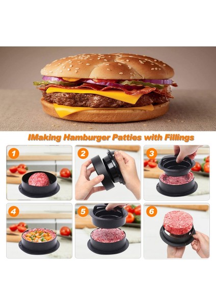 Hiçbir Kutu Abs Hamburger Et Basın Yapışmaz Et Pasta Basın Pişirme Kağıt Gömlekleri ile Doldurulmuş Burger Kalıp Makinesi Mutfak Aksesuarları (Yurt Dışından)