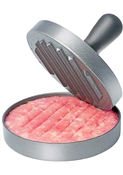 Siyah 1 Takım Yüksek Kaliteli Yuvarlak Hamburger Kalıp Alüminyum Alaşımlı Hamburger Eti Sığır Barbekü Burger Et Presi Mutfak Gıda Kalıp (Yurt Dışından)
