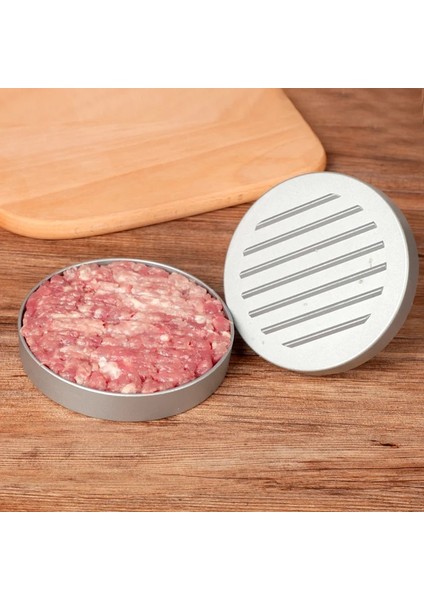 Siyah 1 Takım Yüksek Kaliteli Yuvarlak Hamburger Kalıp Alüminyum Alaşımlı Hamburger Eti Sığır Barbekü Burger Et Presi Mutfak Gıda Kalıp (Yurt Dışından)