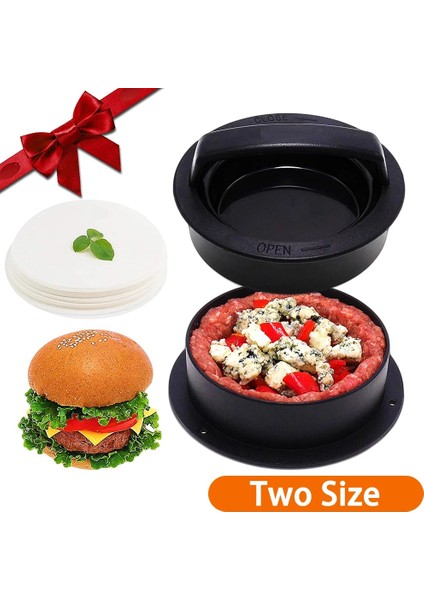 Abs Siyah Abs Hamburger Et Basın Makinesi Yapışmaz Doldurulmuş Yuvarlak Şekil Burger Köftesi Sığır Izgara Pasta Basın Kalıp Makinesi Mutfak Aksesuarları (Yurt Dışından)
