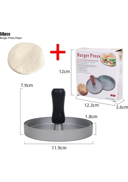 Siyah Saplı Set Hamburger Eti Yuvarlak Kalıp Yapışmaz Burger Et Baskı Alüminyum Alaşımlı Barbekü Sığır Tavuk Eti Patty Pres Aracı Mutfak Gıda Kalıp (Yurt Dışından)