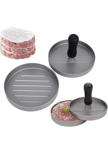 Siyah Saplı Set Hamburger Eti Yuvarlak Kalıp Yapışmaz Burger Et Baskı Alüminyum Alaşımlı Barbekü Sığır Tavuk Eti Patty Pres Aracı Mutfak Gıda Kalıp (Yurt Dışından) fırsatları