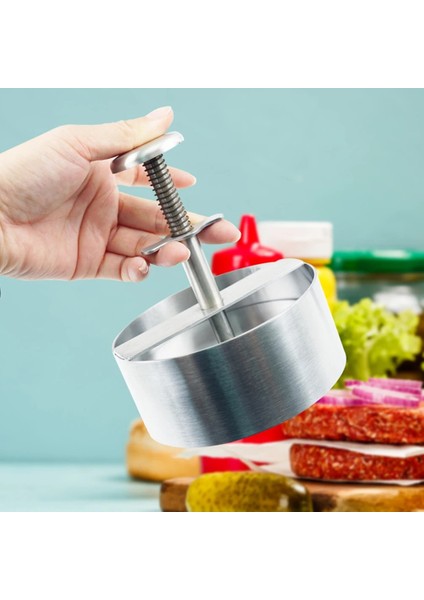 Boyutu 8.9 cm Burger Patty Maker Paslanmaz Çelik Kalbur Et Aracı Et Köftesi Için Ayrılabilir Kolu Yapışmaz Mutfak Izgara Aksesuarları (Yurt Dışından) fiyatları