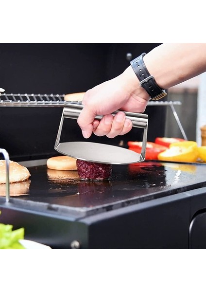 Yuvarlak Paslanmaz Hamburger Presi Çelik Et Sığır Burger Presi Barbekü Pastırma Izgara Patty Yapma Et Araçları Mutfak Aksesuarları (Yurt Dışından) indirimleri
