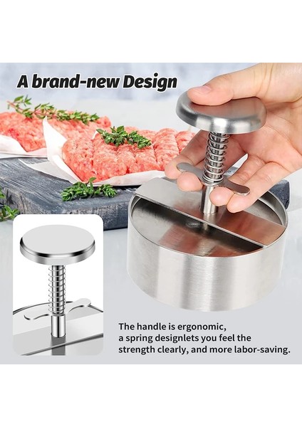 80MM Burger Presi Patty Maker Alüminyum Bahar Yapışmaz Burger Presi Et Makinesi Ayarlanabilir Et Presi Burger Mutfak Gıda Kalıp (Yurt Dışından) indirimleri