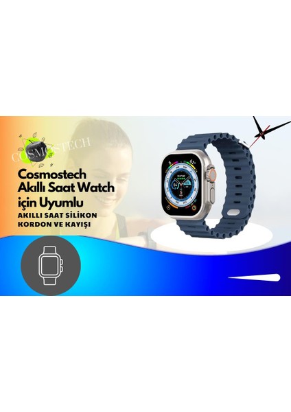 Akıllı Saat Watch için Uyumlu 42MM 44MM 45MM 49MM 1/2/3/4/5/6/se/7/8/ultra Akıllı Saat Silikon Kordon ve Kayışı Deep Blue fiyatları