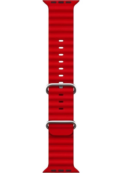 Akıllı Saat Watch için Uyumlu 42MM 44MM 45MM 49MM 1/2/3/4/5/6/se/7/8/ultra Akıllı Saat Silikon Kordon ve Kayışı Kırmızı