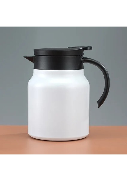 Beyaz 800 ml 800/1000 ml Büyük Kapasiteli Su Isıtıcısı Paslanmaz Çelik Cezve Isı Yalıtımı Taşınabilir Çaydanlık Kahve Filtresi Coffeeware (Yurt Dışından)