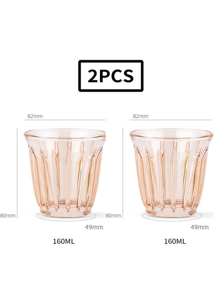 2 Adet Kahverengi 160 ml Mhw-3bomber 160 ml Cam Kahve Fincanı Sanat Şarap Bardakları Ofis Anti-Haşlanma Su Kupaları Espresso Bardakları Şık Ev Barista Aksesuarları (Yurt Dışından)