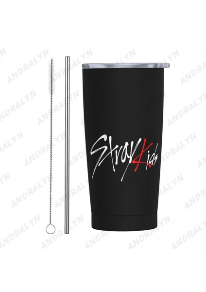 Açık Gri 400-600 ml Straykids Paslanmaz Çelik Termal Kupa Termo Şişeler Kahve Yalıtımlı Bardak Kapaklı Araba Seyahat Drinkware (Yurt Dışından) fiyatları