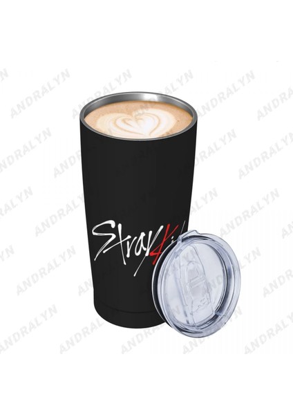 Açık Gri 400-600 ml Straykids Paslanmaz Çelik Termal Kupa Termo Şişeler Kahve Yalıtımlı Bardak Kapaklı Araba Seyahat Drinkware (Yurt Dışından) fırsatları