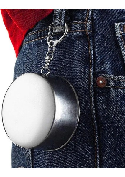 250 ml Paslanmaz Çelik Katlanır Bardak Açık Seyahat Için Taşınabilir Geri Çekilebilir Teleskopik Katlanabilir Bardak Anahtarlık ile (Yurt Dışından) fırsatları