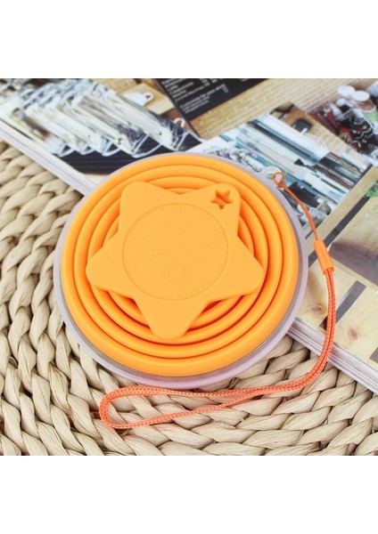 Turuncu 270 ml Taşınabilir Katlanır Kahve Kupa Seyahat Tipi Kupa Silikon Katlanır Kullanışlı Kordonlu Kupa Seyahat Kapaklı Durulama Kupa Katlanabilir Fincan (Yurt Dışından)