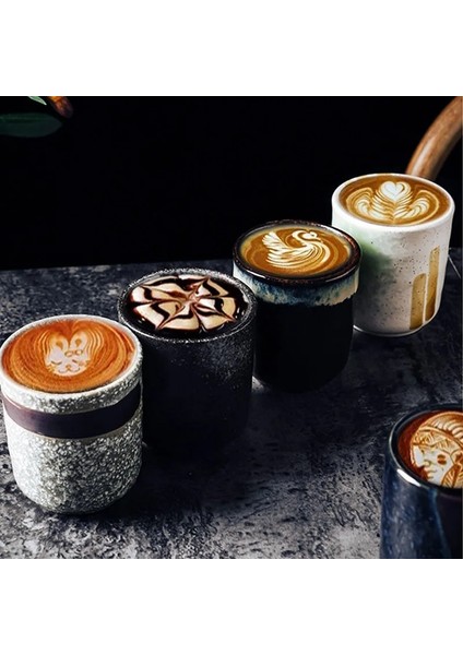 B 200ML 200ML Japon Tarzı Espresso Fincanı Kahve Fincanları Seramik Kupalar Cafe Latte Kungfu Çay Fincanı Retro Kahve Takımı (Yurt Dışından) fiyatları