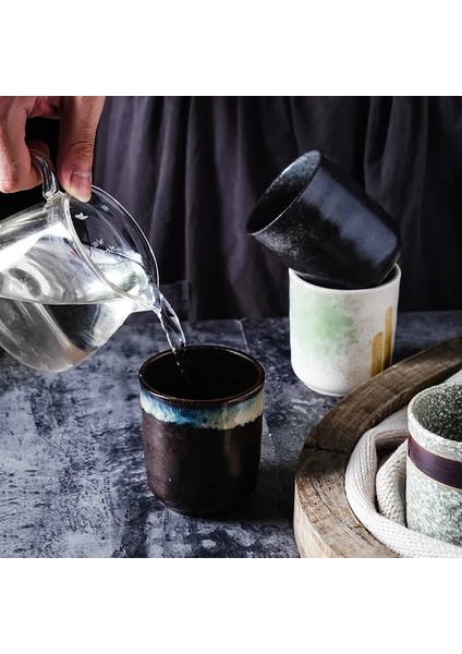 B 200ML 200ML Japon Tarzı Espresso Fincanı Kahve Fincanları Seramik Kupalar Cafe Latte Kungfu Çay Fincanı Retro Kahve Takımı (Yurt Dışından) fırsatları