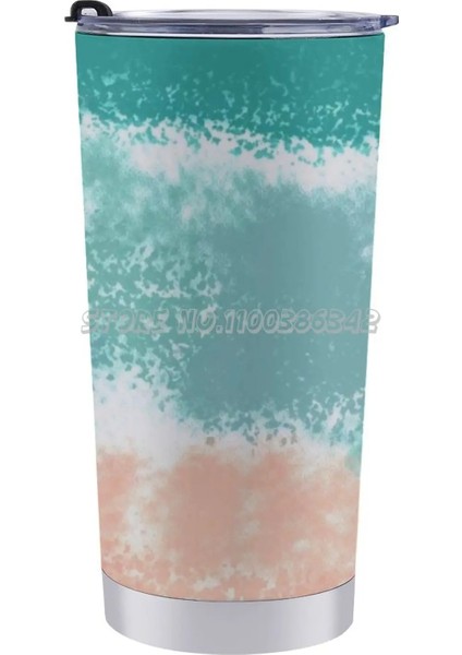20 Oz Renk Bloklu Su Seyahat Kahve Kupa 20 Oz Araba Bardak Kahve Termos Kupa Içme Bardağı Hediye Için Renk Blok Su Renk Blok Su C (Yurt Dışından)