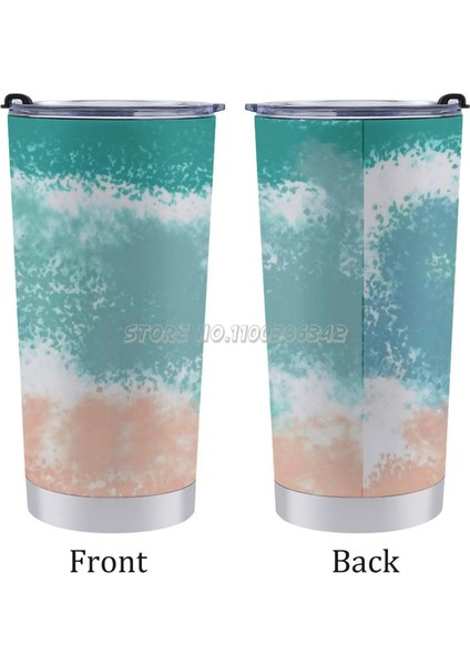 20 Oz Renk Bloklu Su Seyahat Kahve Kupa 20 Oz Araba Bardak Kahve Termos Kupa Içme Bardağı Hediye Için Renk Blok Su Renk Blok Su C (Yurt Dışından)