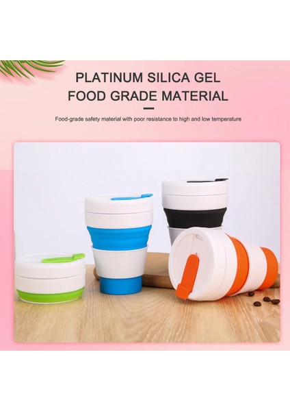 320 ml Gri Göl Mavi Silikon Yaratıcı Fincan Katlanır Bardak Kapaklı Katlanabilir Kupalar Isıya Dayanıklı Kahve Handcup Taşınabilir Teleskopik Içme Kupa (Yurt Dışından)