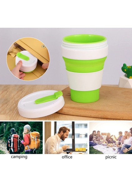320 ml Gri Göl Mavi Silikon Yaratıcı Fincan Katlanır Bardak Kapaklı Katlanabilir Kupalar Isıya Dayanıklı Kahve Handcup Taşınabilir Teleskopik Içme Kupa (Yurt Dışından)