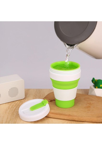 320 ml Gri Göl Mavi Silikon Yaratıcı Fincan Katlanır Bardak Kapaklı Katlanabilir Kupalar Isıya Dayanıklı Kahve Handcup Taşınabilir Teleskopik Içme Kupa (Yurt Dışından)