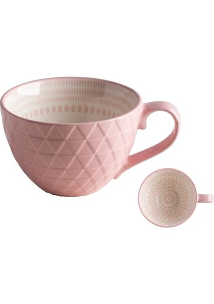 C Seramik Kahve Fincanı Kahvaltı Gevreği Sevimli Seramik Bardak Süt Ev Büyük Kapasiteli Yulaf Ezmesi Kupa Mutfak Drinkware Ev Dekor (Yurt Dışından)