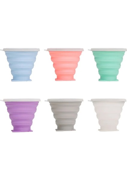 Stil 3 270 ml Toz Geçirmez Kapak Kapak Açık Kahve Fincanları Geri Çekilebilir Seyahat Copa / Paslanmaz Çelik Silikon Katlanır Bardak Kordon ile (Yurt Dışından) fırsatları