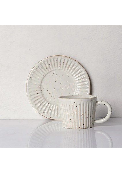 Sarı Kahve Fincanı Retro Seramik Kahve Fincanı ve Tabağı Seti 150 ml Japon Dikey Taneli Kaba Çömlek Yeniden Kullanılabilir Kahve Fincanı Cafe Tazas Latte Fincan (Yurt Dışından) indirimleri