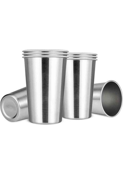Gümüş Premium Paslanmaz Çelik Bardaklar 16 Oz Pint Bardak Bardak (8 Paket) - Istiflenebilir Dayanıklı Bardak (Yurt Dışından)