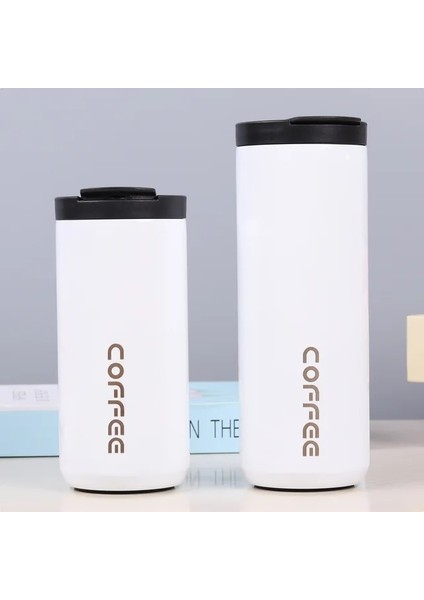 Beyaz 300ML 350ML/500ML 304 Paslanmaz Çelik Süt Çay Kahve Kupa Sızdırmaz Termos Kupa Seyahat Termal Bardak Termosmug Su Şişesi Hediyeler Için (Yurt Dışından)