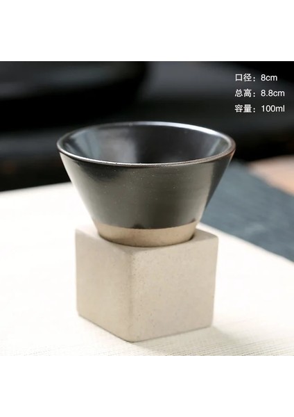 C 100 ml Yaratıcı Retro Seramik Kahve Kupa Kaba Çömlek Çay Bardağı Japon Latte Çekme Çiçek Porselen Fincan Çömlek Kahve Fincanı 1 Adet (Yurt Dışından)
