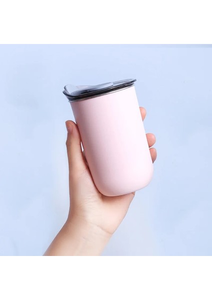 Siyah 300ML Kahve Fincanları Coffeeware 304 Paslanmaz Çelik Kahve Fincanı Büyük Kapasiteli Su Bardağı Taşınabilir Seyahat Kahve Fincanı Açık Kafeterya Fincan 300ML (Yurt Dışından)