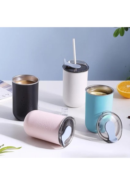 Siyah 300ML Kahve Fincanları Coffeeware 304 Paslanmaz Çelik Kahve Fincanı Büyük Kapasiteli Su Bardağı Taşınabilir Seyahat Kahve Fincanı Açık Kafeterya Fincan 300ML (Yurt Dışından) fiyatları