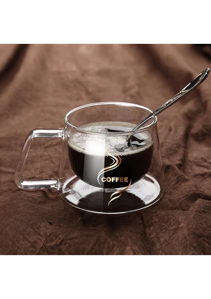 06 Çift Duvar Gözlük Espresso Kahve Kupa 200/300 ml Isıya Dayanıklı Şeffaf Cam Bardak Çift Tabanlı Drinkware Kupalar (Yurt Dışından)