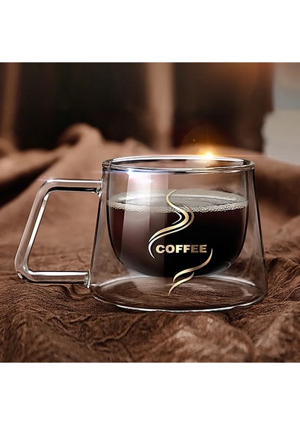 06 Çift Duvar Gözlük Espresso Kahve Kupa 200/300 ml Isıya Dayanıklı Şeffaf Cam Bardak Çift Tabanlı Drinkware Kupalar (Yurt Dışından)