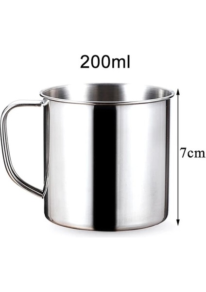 7cm 200ML 200/350/450/600/850/1100ML Paslanmaz Çelik Su Süt Kahve Çay Bardağı Kamp Kupa Ev Seyahat Bardak Bira Çay Suyu Içme Bardağı (Yurt Dışından)