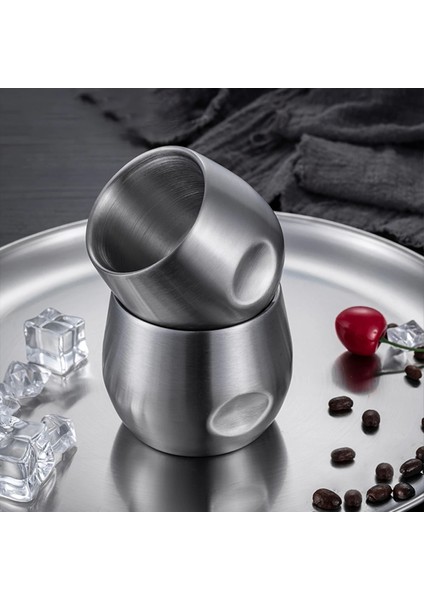 Gümüş 150 ml Leeseph Dayanıklı Kahve Kupa Espresso Fincan, 150 ml 200 ml Mutfak Aksesuarları Için Çift Yalıtım Kalın Paslanmaz Çelik Bardaklar (Yurt Dışından) fiyatları