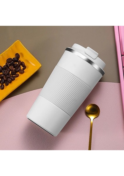Yeşil 510 ml Seyahat Kahve Kupa Yeniden Kullanılabilir Yalıtımlı Paslanmaz Çelik Kahve Termos Seyahat Yalıtımlı Su Şişesi (Yurt Dışından)