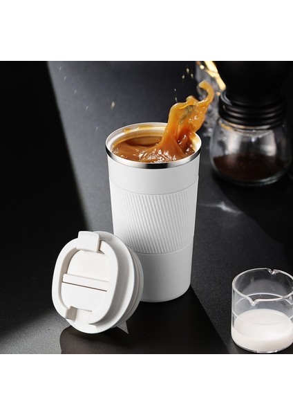 Yeşil 510 ml Seyahat Kahve Kupa Yeniden Kullanılabilir Yalıtımlı Paslanmaz Çelik Kahve Termos Seyahat Yalıtımlı Su Şişesi (Yurt Dışından)