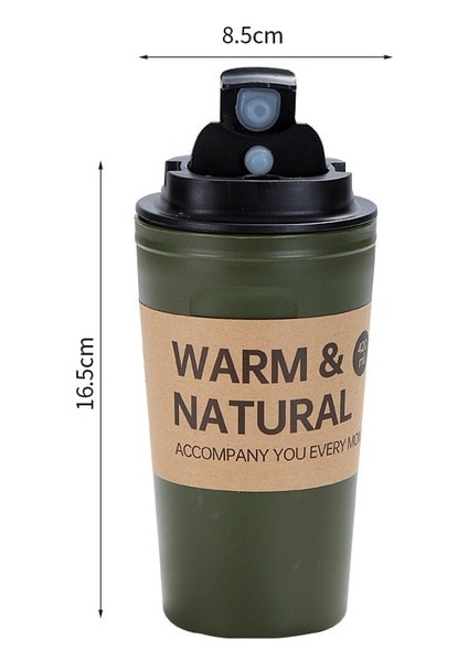 Yeşil 420ML 420ML Kahve Fincanları Büyük Kapasiteli Kahve Kapaklı Sıcak Su Bardakları Süt Bardakları Açık Taşınabilir Bardaklar (Yurt Dışından)