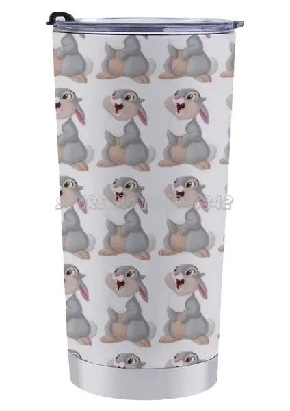 20 Oz Panpan 20 Oz Araba Bardak Seyahat Kahve Kupa Paslanmaz Çelik Bardak Araba Taşınabilir Termal Panpan Sevimli Tavşan Komik (Yurt Dışından)